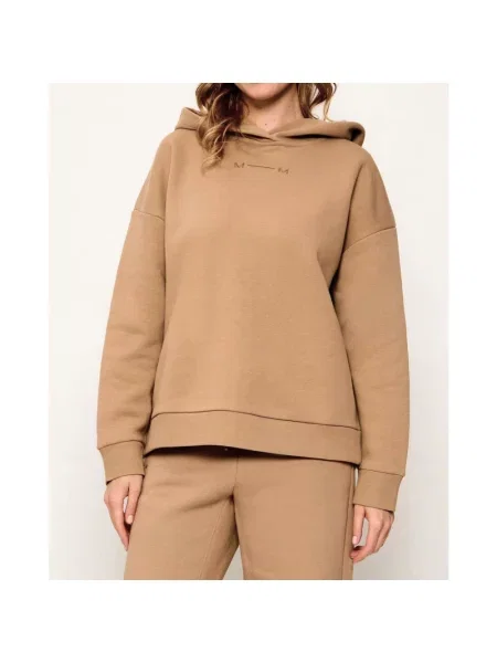 Bluza z kapturem Max Mara z kapturem beżowa