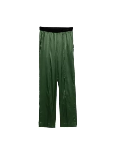 Lniane spodnie Tom Ford zielone
