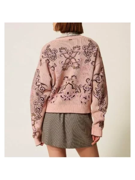 Sweter Twinset pomarańczowy