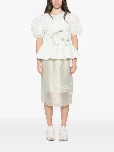 Fustă midi Cecilie Bahnsen din organza verde