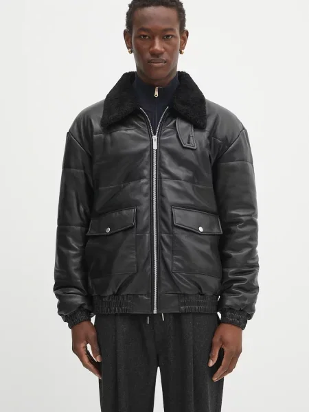 Кожено яке Drôle de Monsieur Le Blouson Cuir черно