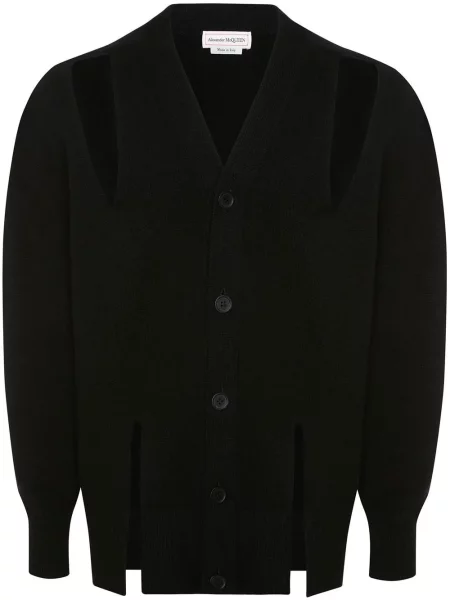 Cardigan Alexander Mcqueen cu decolteu în V negru