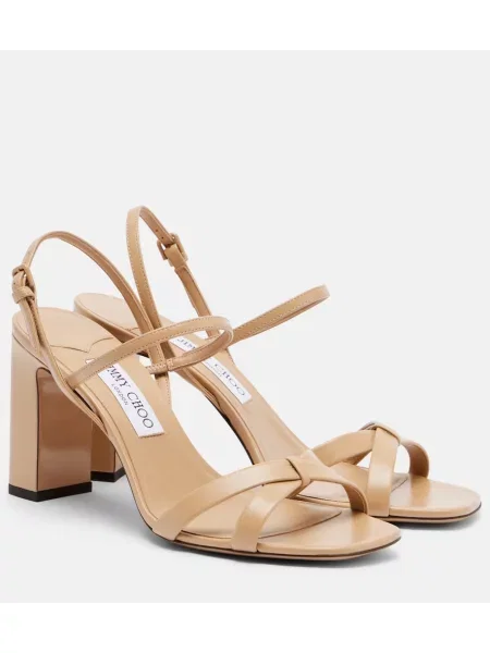 Sandale Jimmy Choo din piele slingback bej