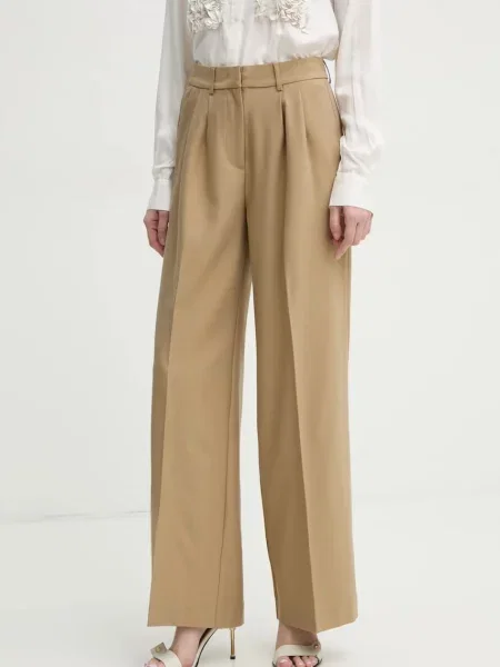 Pantaloni Mille femei lat high waist verde