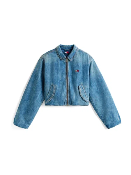 Tommy Jeans Geacă de primăvară-toamnă Harrington denim albastru