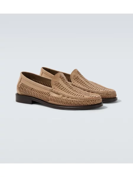 Pantofi loafer Brunello Cucinelli din piele bej