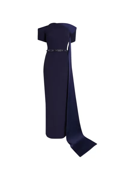 Rochie maxi Safiyaa asimetrică albastru