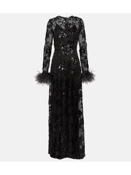 Rochie Erdem de mătase negru