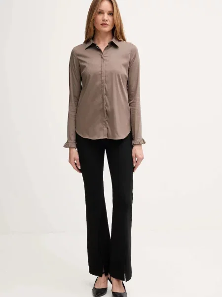 Классическая ошейниковый рубашка Mos Mosh зеленая