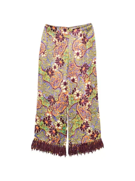 Pantaloni Alemais cu franjuri violet
