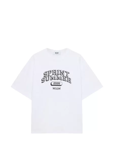 Grafický tričko Msgm bílé