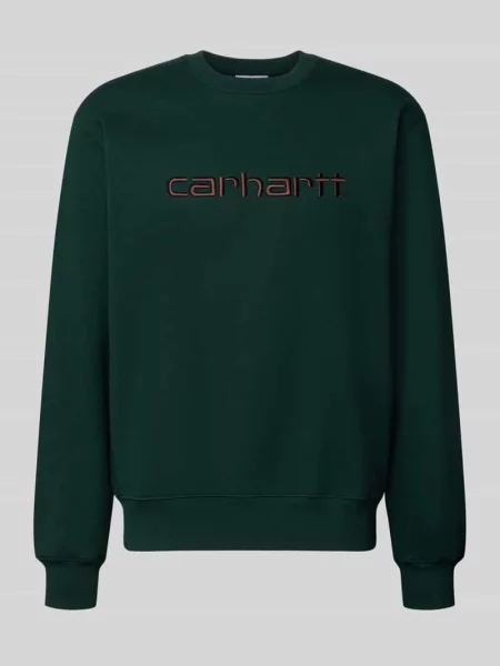 Bluza o kroju regular fit z mieszanki bawełny z wyhaftowanym logo Carhartt Wip zielona