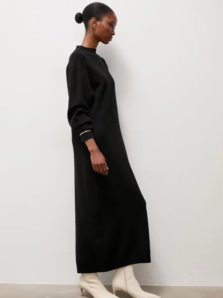 Answear.LAB rochie tricotată cu vâscoză negru
