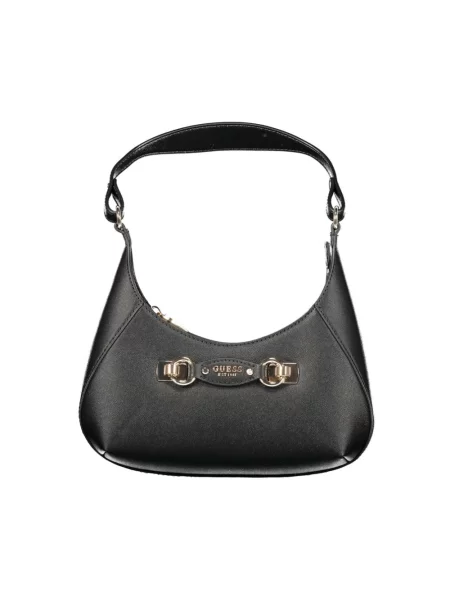 Lniana torebka Guess czarna