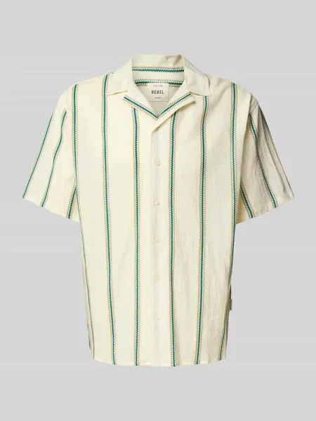 Koszula casualowa z kołnierzem z połami model ‘HOWIE’ Redefined Rebel biała