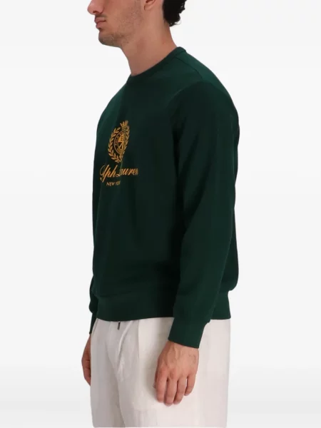 Ленена риза Polo Ralph Lauren бродирана на райета бяло