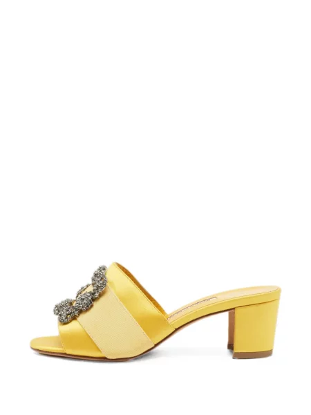 Sandale Manolo Blahnik cu cataramă galben