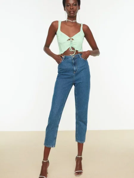 Pleten modrček Trendyol vezi zelena