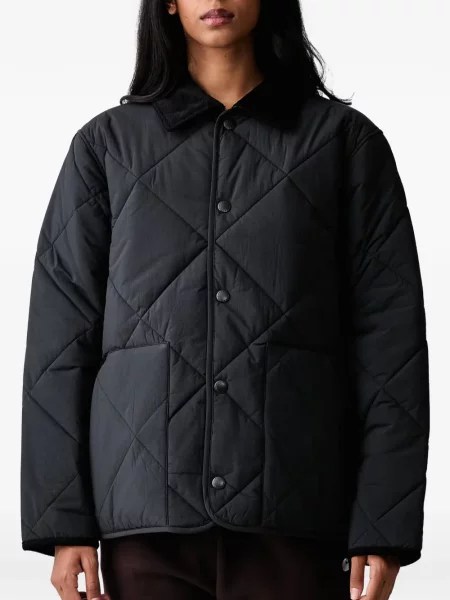 Manšestrová s límcem prošívaný bunda Barbour černá