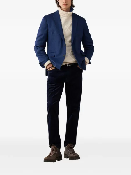 Pantaloni Hackett London de catifea cord albastru