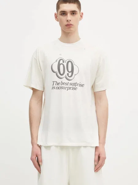 Kratka majica Aries Destroyed 69 SS Tee bež