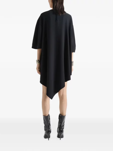 Rochie Givenchy cu funde asimetrică din crep negru