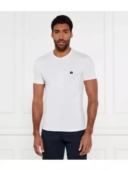 Emporio Armani Tricou | stretch pique alb
