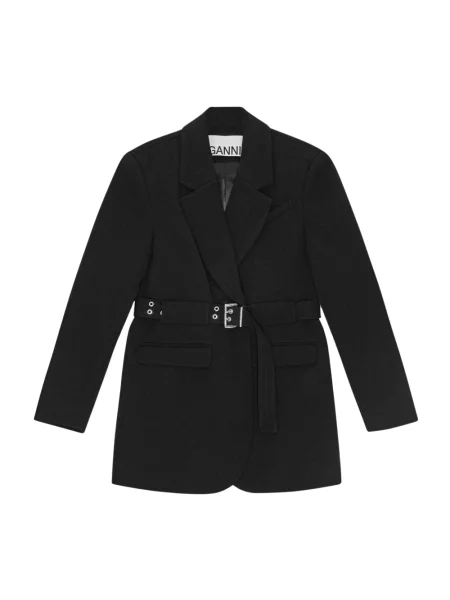 Marynarka Ganni z krepy czarna