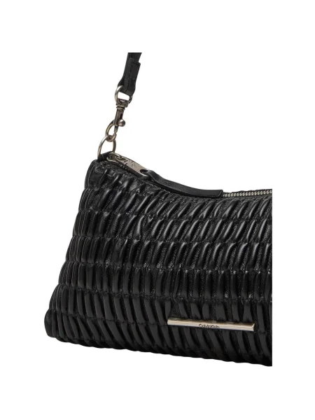 Táska Calvin Klein Jeans Ruched Layla Shoulder Bag fekete