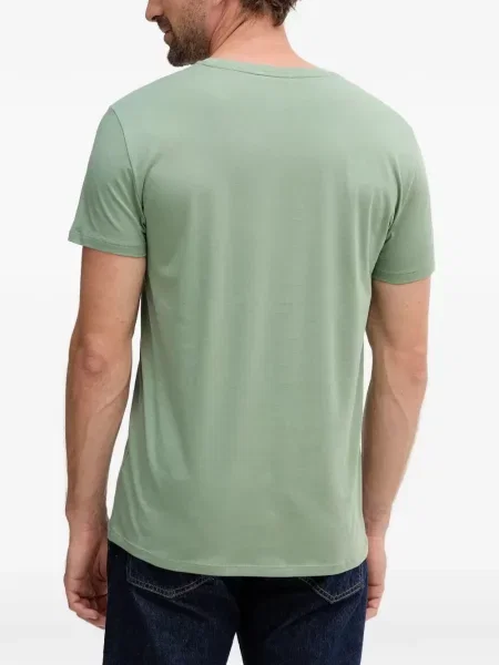 Tricou Lacoste cu decolteu în V cu autograf verde