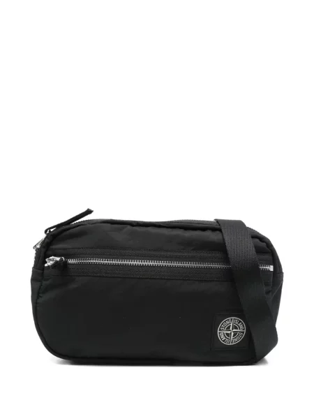 Curea Stone Island cu strasuri negru