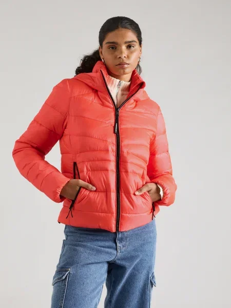Bunda Superdry s kapucňou ružová