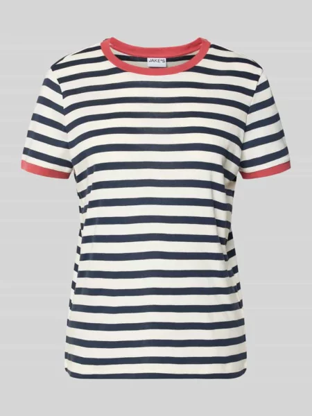T-shirt z wzorem w paski i okrągłym dekoltem Jake*s Casual