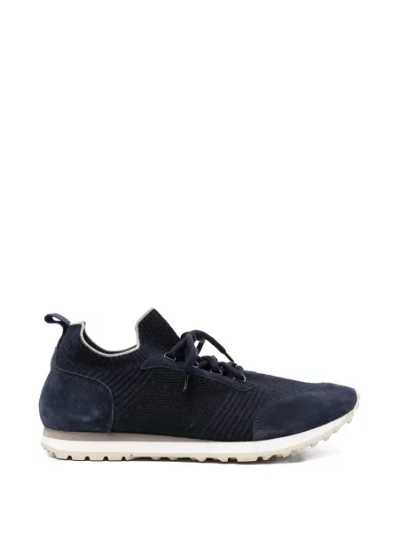 Sneakerși Eleventy cu șireturi din piele de căprioară albastru