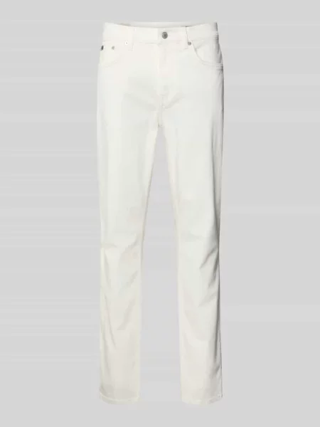 Jeansy o kroju regular fit z wpuszczanymi Gant białe