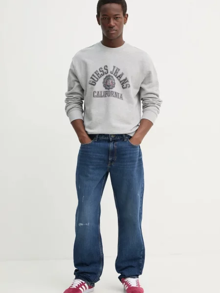 Кофта Guess Jeans з принтом сірий
