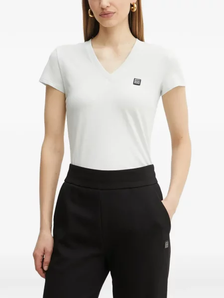 Tricou Armani Exchange cu decolteu în V alb