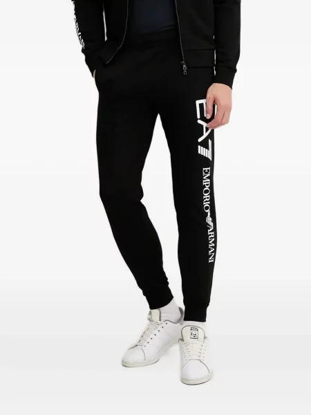 Pantaloni Ea7 Emporio Armani cu imagine alergare negru