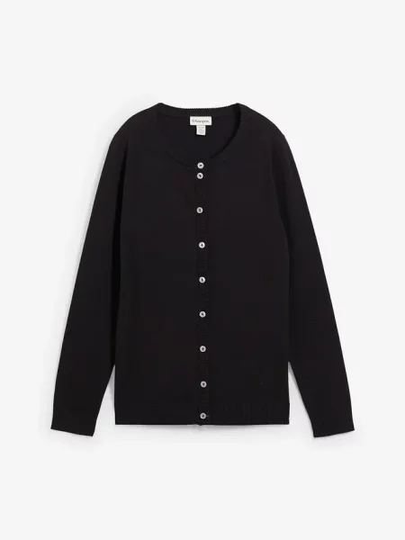 Sweter rozpinany z okrągłym dekoltem czarny