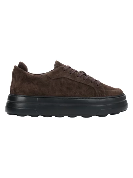 Sneakersy Estro skórzane brązowe