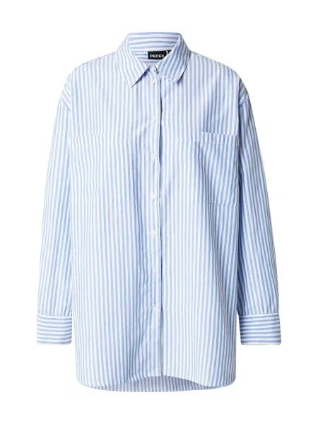 PIECES Bluză PCMELIA albastru alb