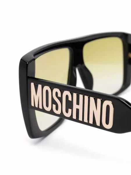 Okulary kwadratowe Moschino Eyewear z autografem czarne