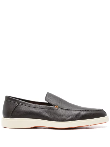 Pantofi loafer Santoni din piele maro