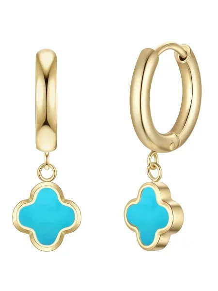 Glanzstücke München Cercei aqua / galben auriu albastru