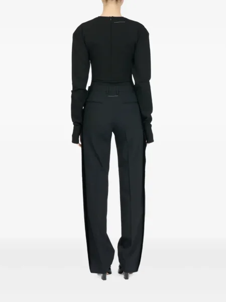 Pantaloni Mm6 Maison Margiela de lână negru
