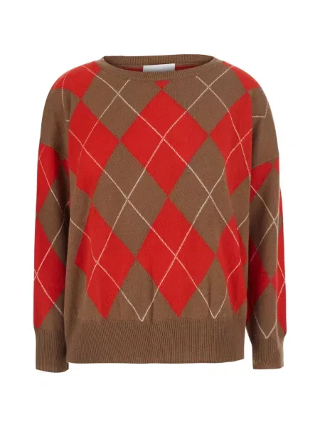Pulover Solocascmir cu model argyle maro