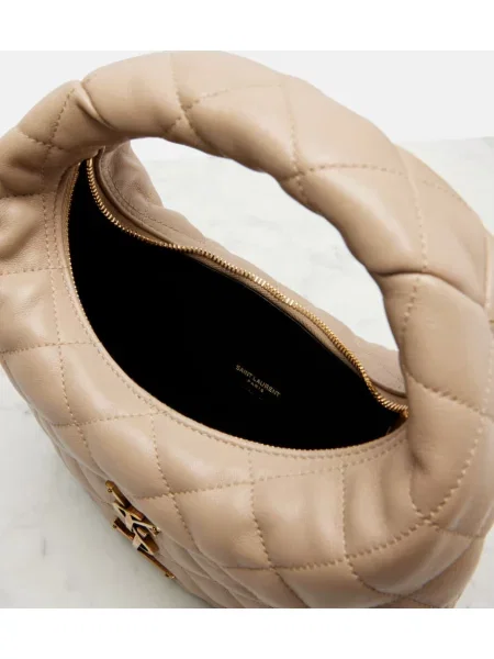 Geanta de piele Saint Laurent din piele bej
