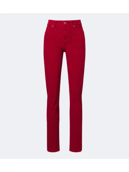 Pantaloni Versace de catifea cord roșu