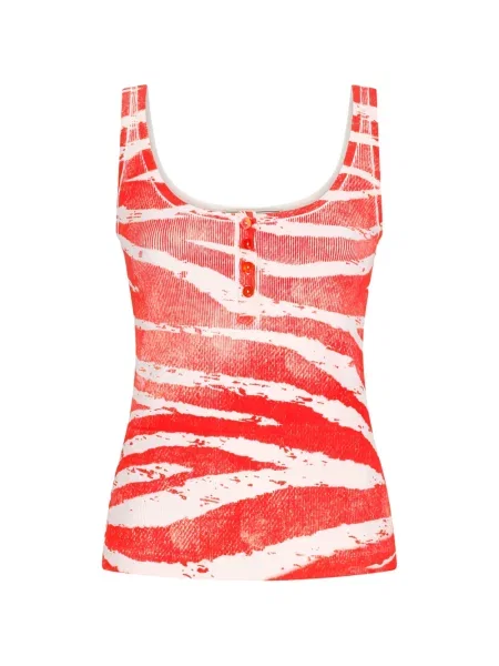 Top Blumarine cu imagine cu model zebră portocaliu