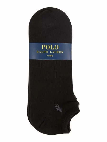 Polo Ralph Lauren skarpety do obuwia sportowego pakowane po 3 szt. Mężczyźni jednolity ONE SIZE czarny